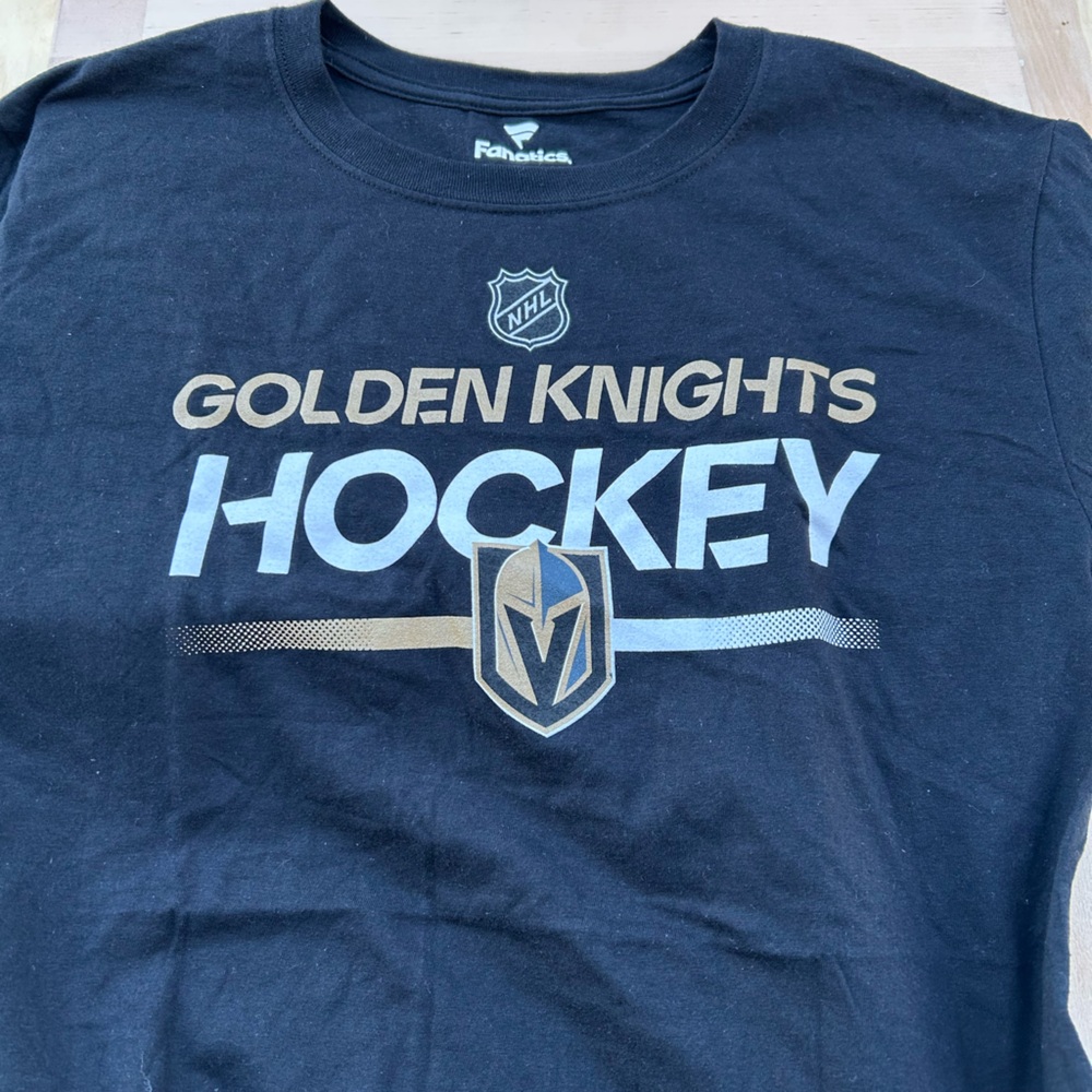 Fanatics NHL Vegas Golden Knights Hockey T-Shirt Womens Medium Black Cotton Tee